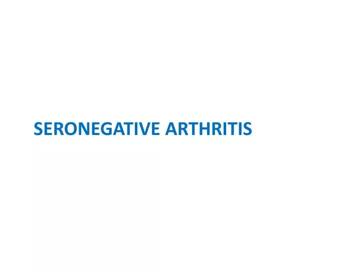 seronegative arthritis