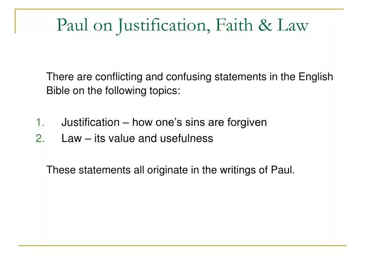 paul on justification faith law