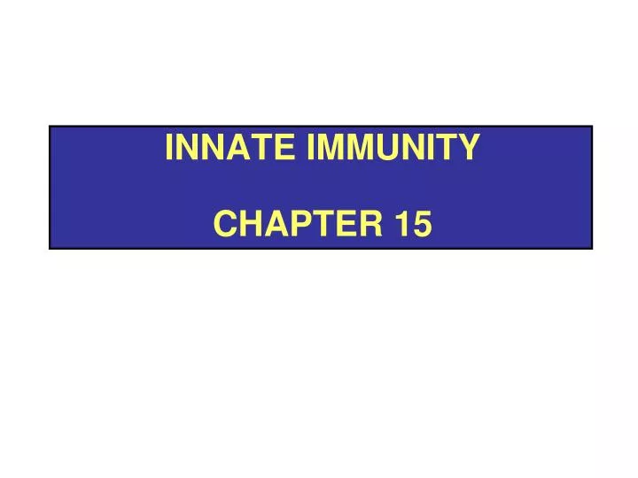 innate immunity chapter 15