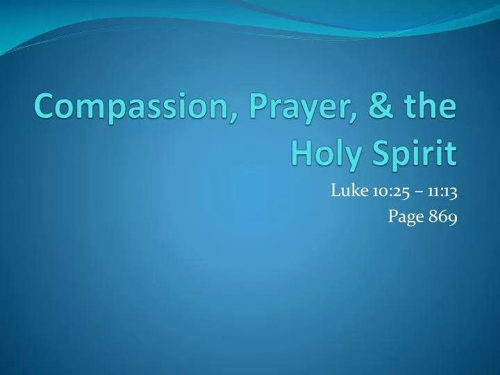 compassion prayer the holy spirit