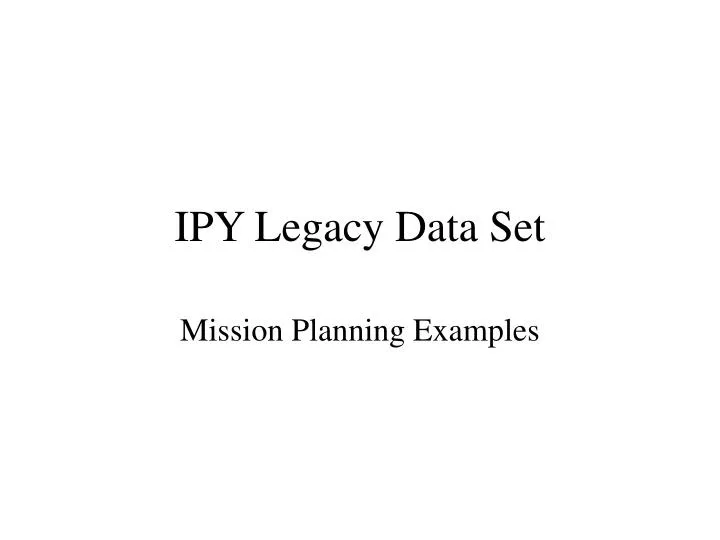 ipy legacy data set