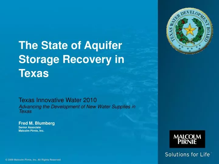 the state of aquifer storage recovery in texas