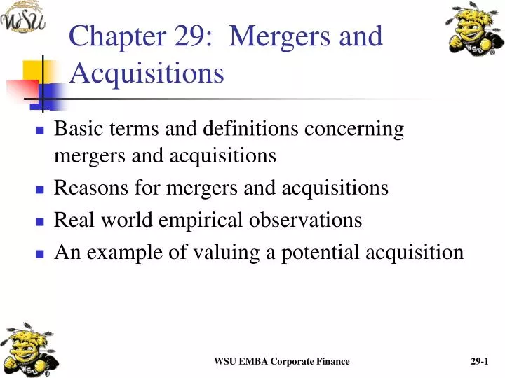 chapter 29 mergers and acquisitions