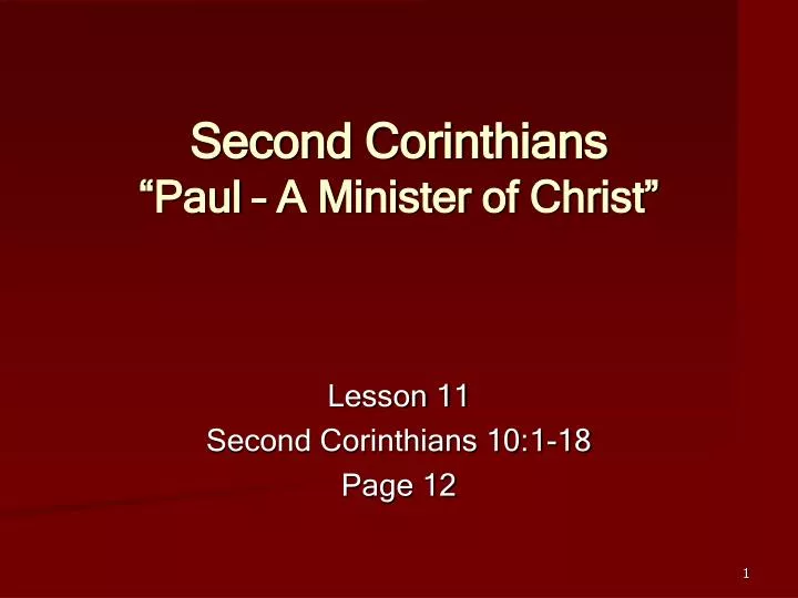 second corinthians paul a minister of christ