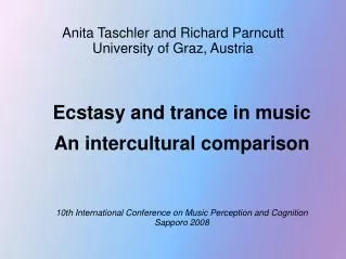 Anita Taschler and Richard Parncutt University of Graz, Austria