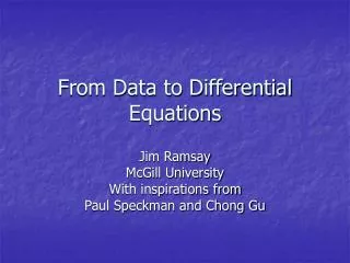From Data to Differential Equations