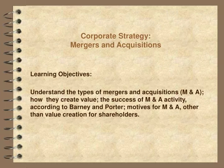corporate strategy mergers and acquisitions
