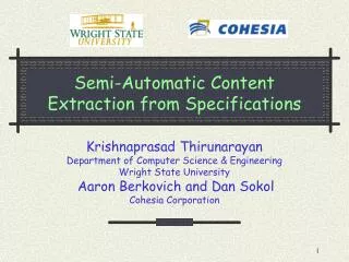 Semi-Automatic Content Extraction from Specifications