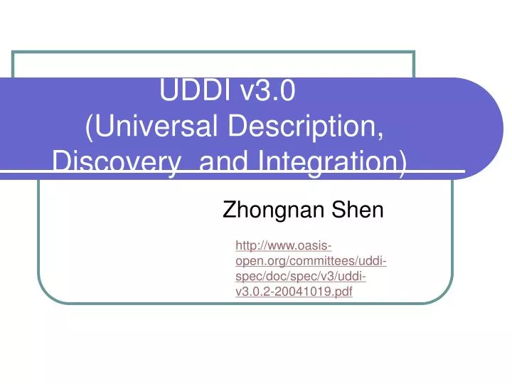 uddi v3 0 universal description discovery and integration
