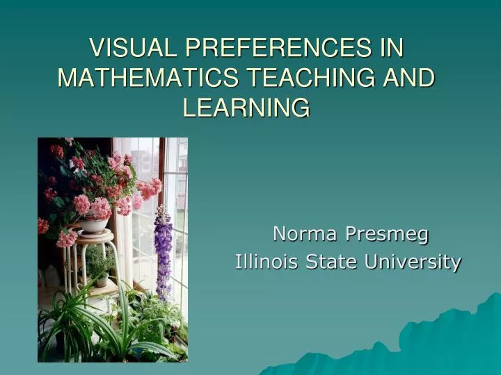 visual preferences in mathematics teaching and learning