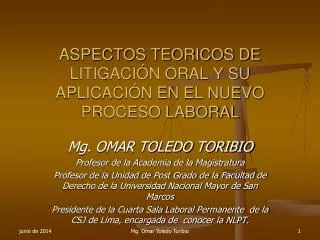 ASPECTOS TEORICOS DE LITIGACIÓN ORAL Y SU APLICACIÓN EN EL NUEVO PROCESO LABORAL