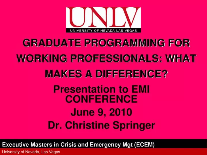 graduate programming for working professionals what makes a difference