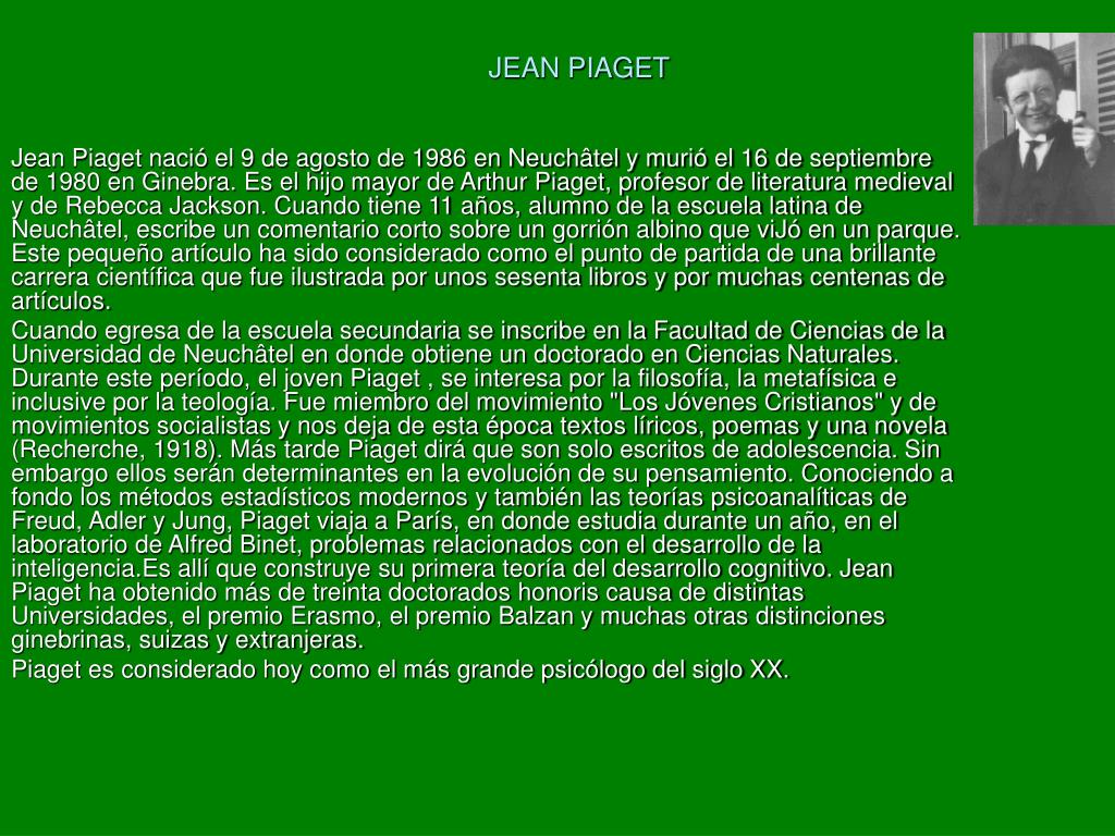 PPT - JEAN PIAGET PowerPoint Presentation, free download - ID:1412285