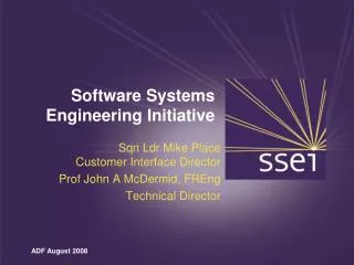 Software Systems Engineering Initiative
