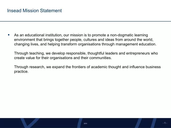 insead mission statement