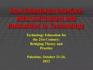 How Standards Interface with Curriculum and Instruction in Technology