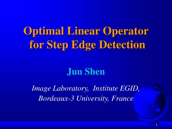 optimal linear operator for step edge detection