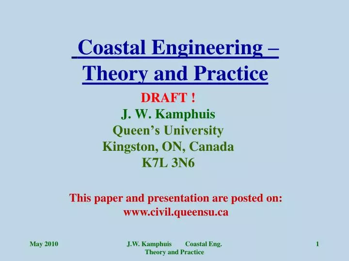 coastal engineering theory and practice
