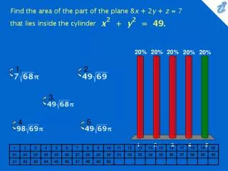 Find the area of the part of the plane 8x + 2y + z = 7 that lies inside the cylinder {image}
