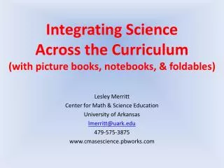 Integrating Science Across the Curriculum (with picture books, notebooks, &amp; foldables )