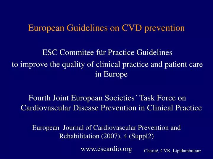 european guidelines on cvd prevention