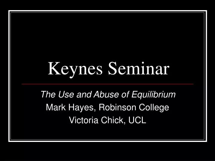keynes seminar