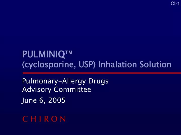 pulminiq cyclosporine usp inhalation solution