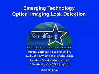 Emerging Technology Optical Imaging Leak Detection