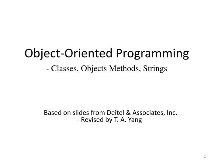 object oriented programming classes objects methods strings