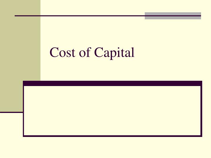 cost of capital