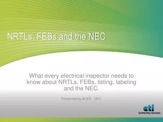 NRTLs, FEBs and the NEC