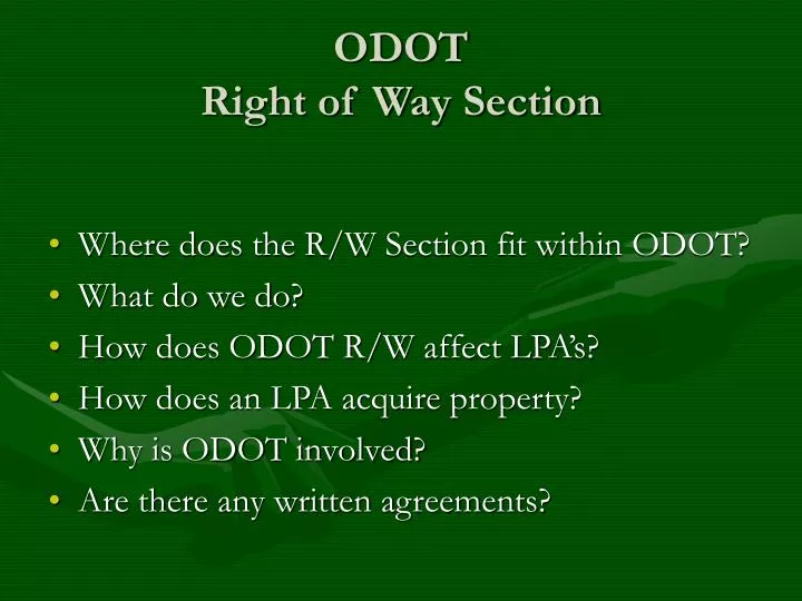 odot right of way section