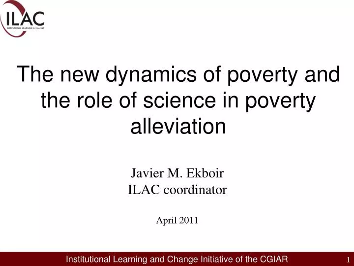 the new dynamics of poverty and the role of science in poverty alleviation