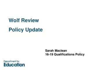 Wolf Review Policy Update