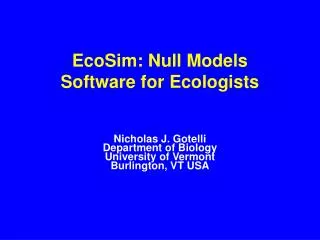 EcoSim: Null Models Software for Ecologists