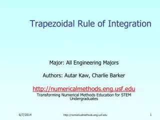 Trapezoidal Rule of Integration