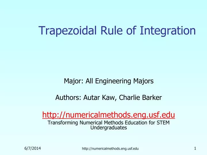 trapezoidal rule of integration