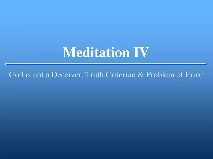 meditation iv