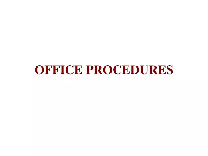 office procedures