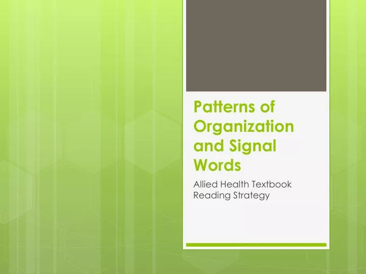 patterns of organization and signal words