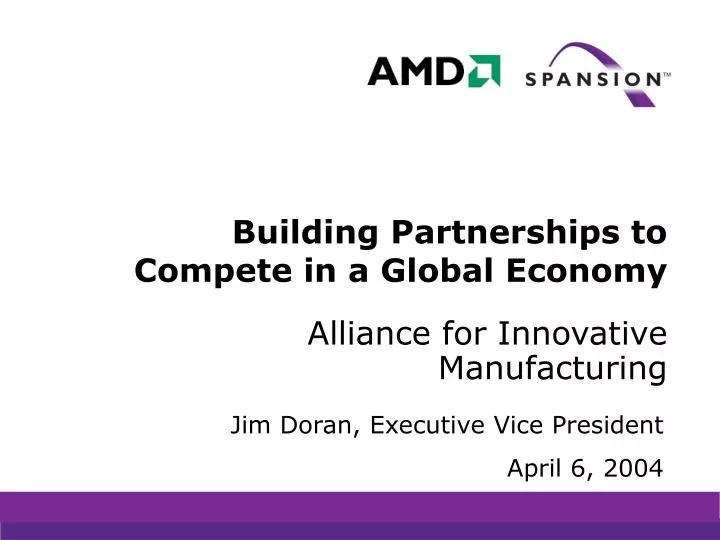 building partnerships to compete in a global economy