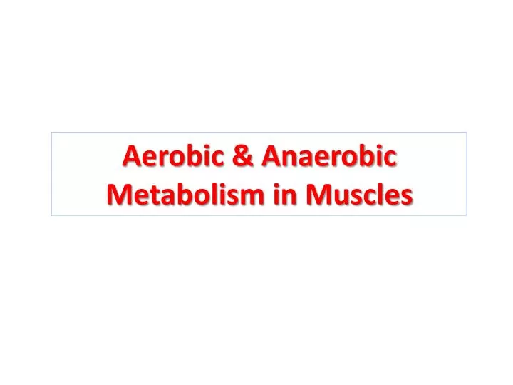 aerobic anaerobic metabolism in muscles