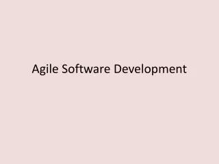 Agile Software Development