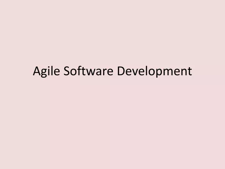 agile software development