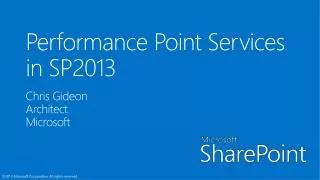 Performance Point Services in SP2013