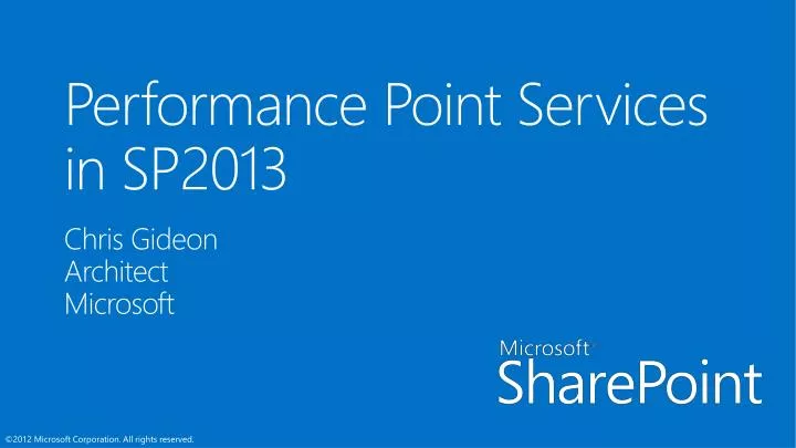 performance point services in sp2013