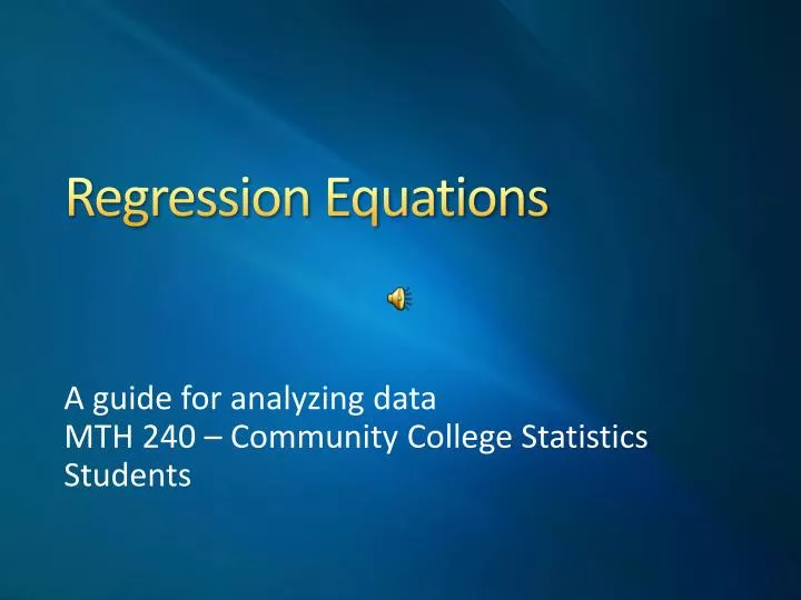 regression equations