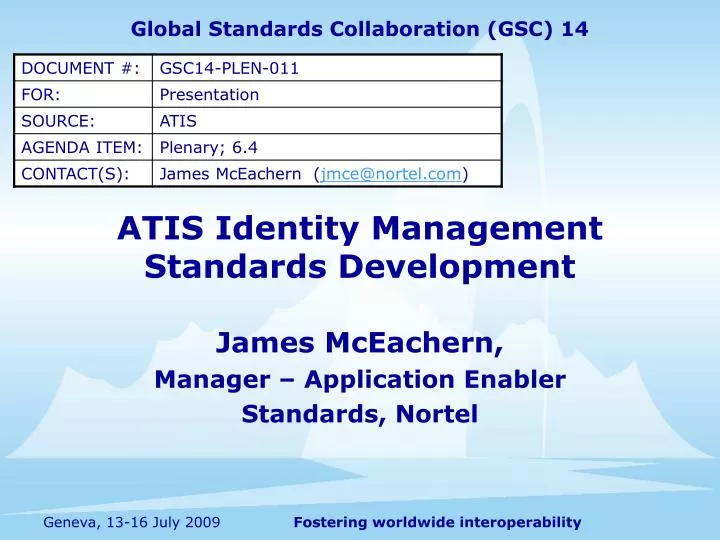 atis identity management standards development