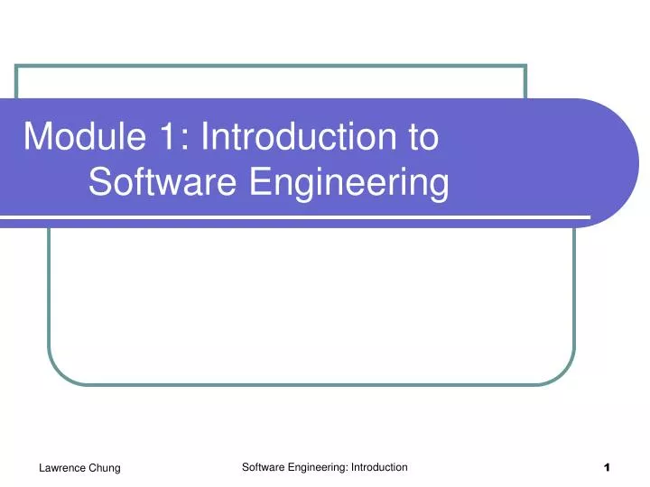 module 1 introduction to software engineering