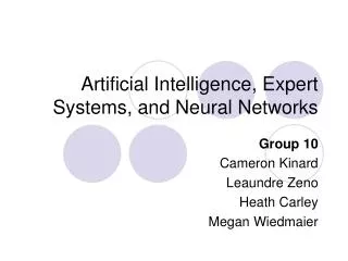 Artificial Intelligence, Expert Systems, and Neural Networks